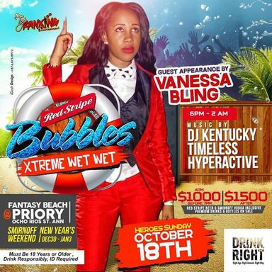 Red Stripe Bubbles "Xtreme Wet Wet Party"