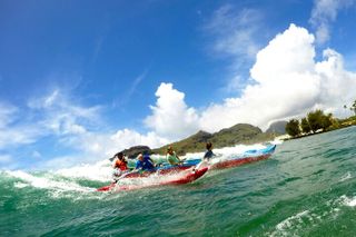 Outrigger Canoe Surfing at Kalapaki Beach