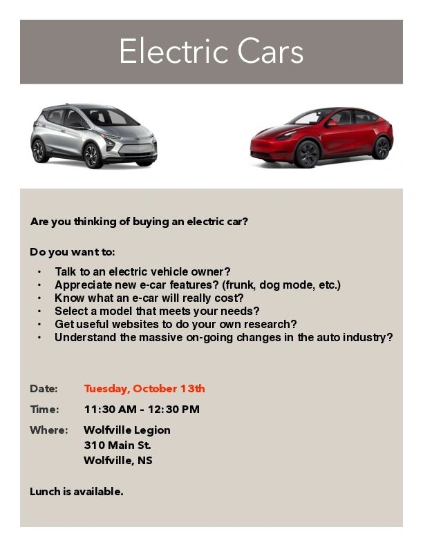 Electric Cars at Lunch and Learn
