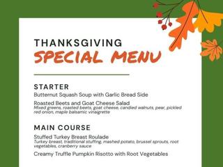 Thanksgiving Dinner at The Drake Screaming Retriever