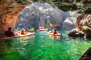 Grand Canyon Helicopter Tour and River Raft or Emerald Cave Kayak
