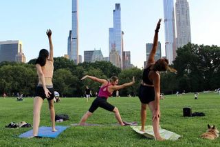 Central Park Yoga Class with a View in the Heart of New York City