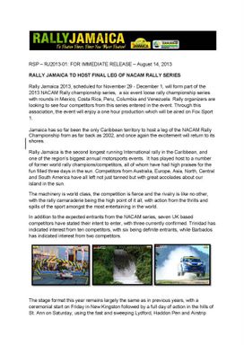 Rally Jamaica 2013