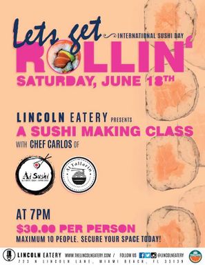 Sushi Rolling Class at The Lincoln Eatery