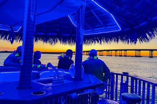 Sunset Tailfins Tiki Boat Crab Island(1.5Hours)
