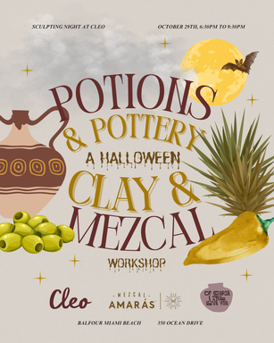Potions & Pottery at Cleo: A Pre-Halloween Clay & Mezcal Workshop