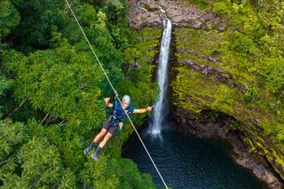 Hilo Waterfall Zipline near Akaka Fall w/ Hilo Cruise Ship Pickup