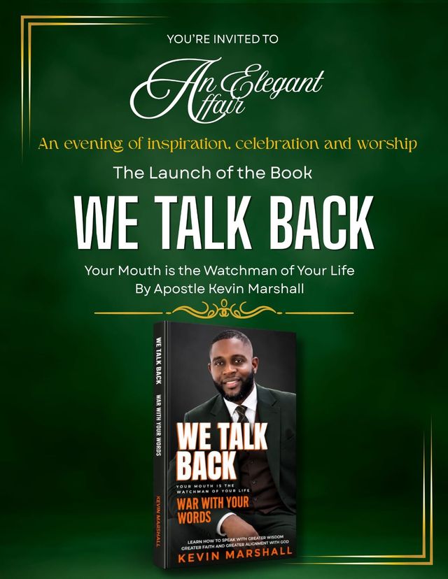 An Elegant Affair - Book Launch: We Talk Back by Author Apostle Kevin Marshall