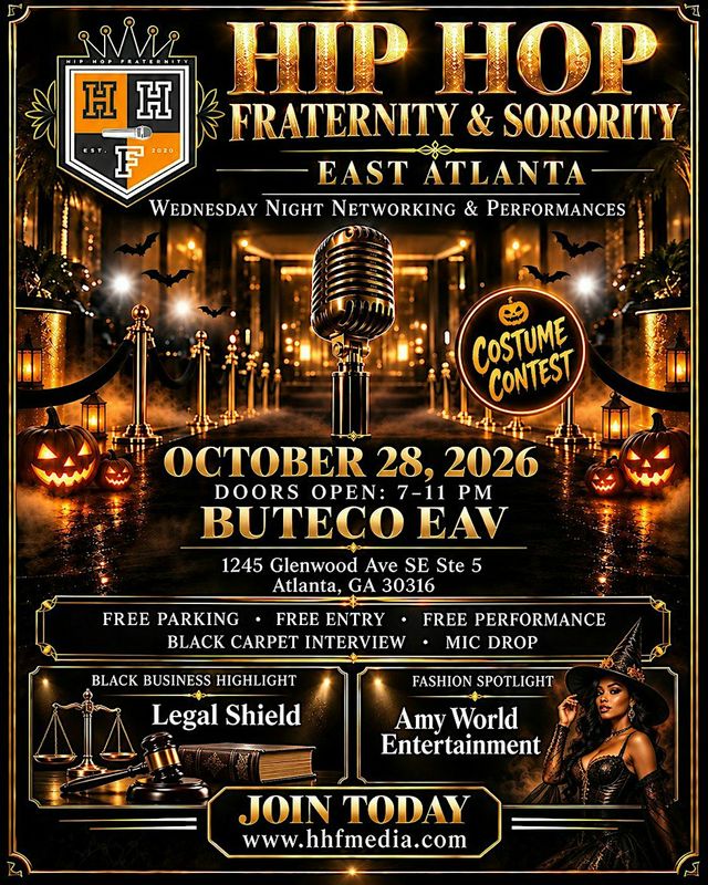 Hip Hop Fraternity East Atlanta Halloween Networking & Performance Event