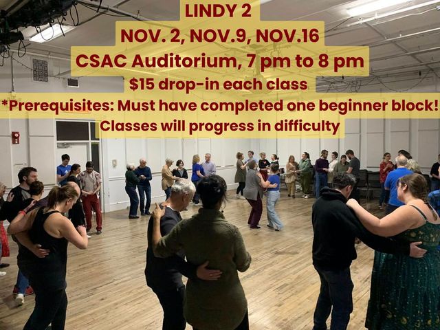 Lindy 2 class + Movement and Musicality class (intermediate)