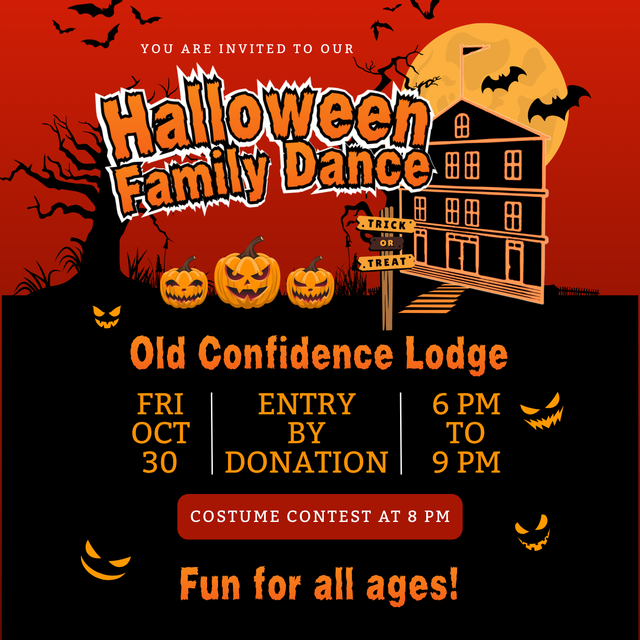Halloween Family Dance — Old Confidence Lodge | South Shore's Historic Event Venue | Nova Scotia