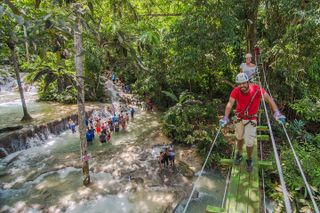 Dunn's River Falls Catamaran, Zipline & Snorkel, Ocho Rios
