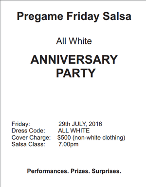 ALL WHITE ANNIVERSARY PARTY - SALSA
