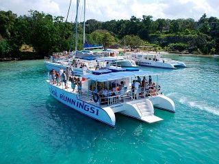  Dunn's River Falls Party Cruise, Blue Hole with Snorkeling, free beverages