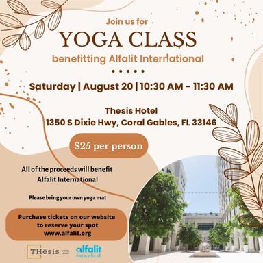 Join us for Yoga Class benefitting Alfalit International