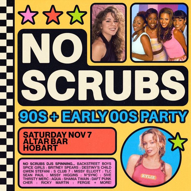 NO SCRUBS: 90s + Early 00s Party - Hobart