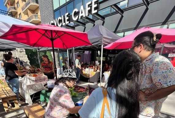 An Art Market at London Bicycle Café