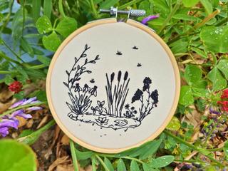 Embroidery with Candle with Hare