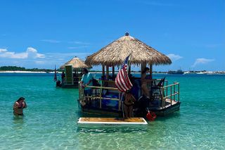 Original CRUISIN TIKIS 3 Hour Cruise, Snorkel, Swim/float Sandbar