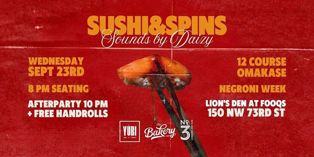 Sushi and Spins : An Omakase Pop-Up by Yubi Box Sushi x The Bakery