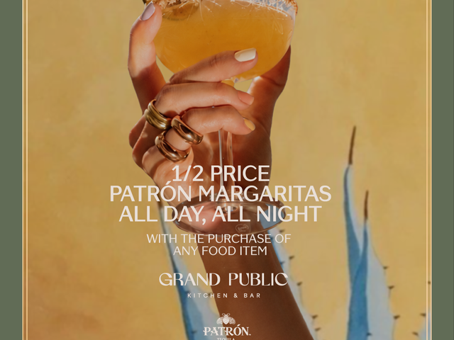 Celebrate National Tequila Day with Half-Price Patrón Margaritas at Grand Public Kitchen + Bar