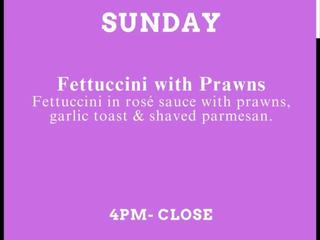 Sunday Menu Feature: Fettuccini & Prawns at Sandtraps