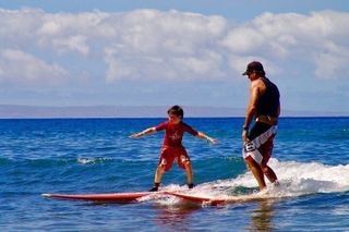Surfing Lessons at Waikiki with Local FIREFIGHTERS