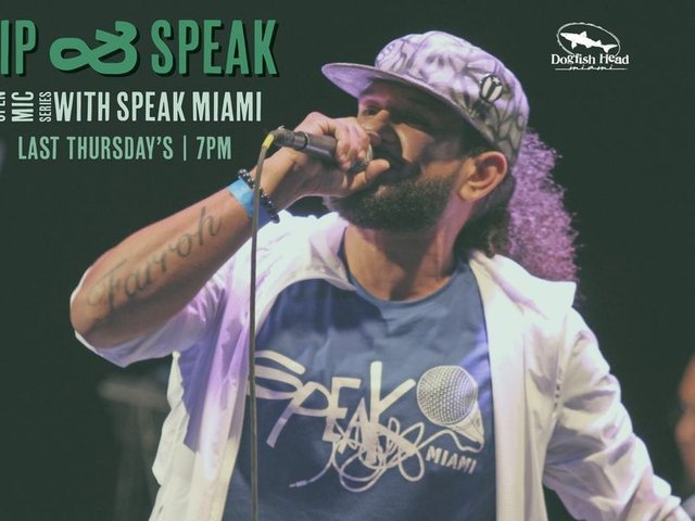 DOGFISH HEAD MIAMI PARTNERS WITH SPEAK MIAMI TO HOST  “SIP & SPEAK: OPEN MIC NIGHT” ON THE LAST THURSDAY OF EVERY MONTH