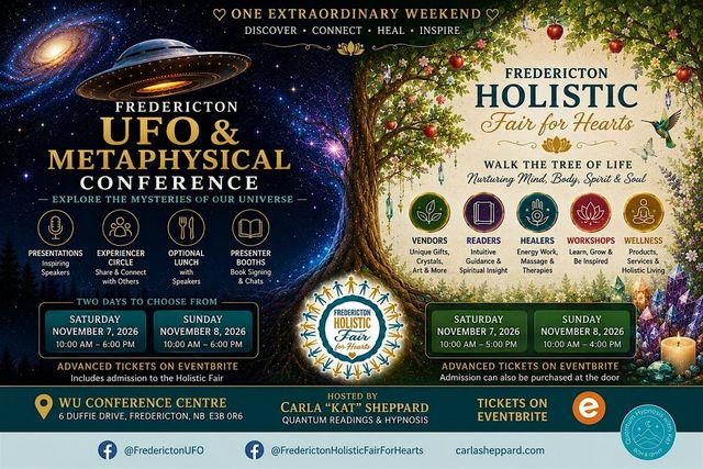Fredericton UFO Conference & Holistic Fair | Nov. 7 or 8th