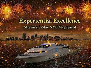 Miami's only 5-Star NYE Cruise Aboard a Megayacht - Families Welcome