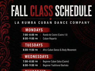 Fall 2026 Cuban Salsa, Bachata & Afro-Cuban Classes